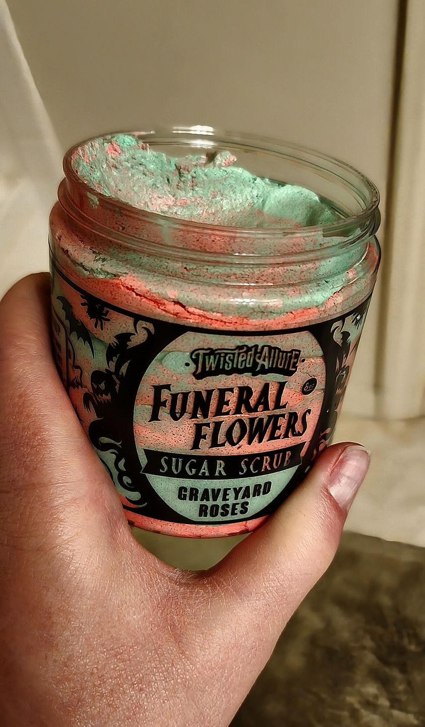 Customer photo review of Funeral Flowers Sugar Scrub (Graveyard Roses)