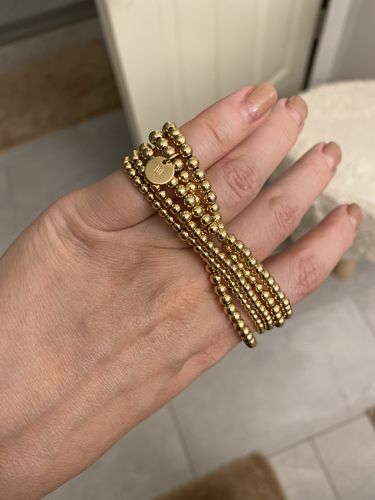 Customer photo review of initial juno double bracelet stack (3+4mm)
