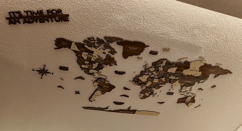 Customer photo review of 3D Wooden Multilayered World Map with States and Capitals v2