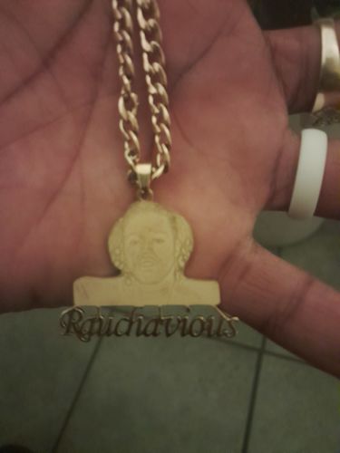 Customer photo review of Lovers Charm™ 18K Custom Engraved Necklace