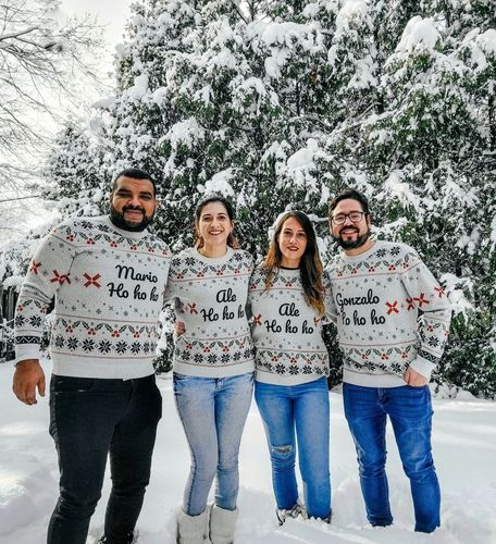 Customer photo review of Mistletoe Jacquard Custom Knit Pullover Sweater
