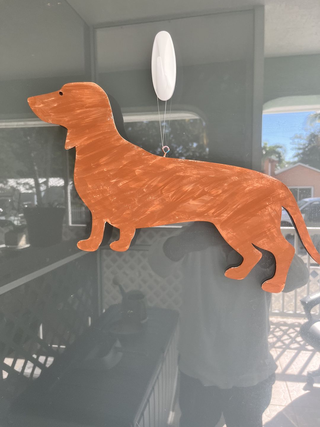 Customer photo review of Unfinished Wood Dachshund Dog Shape - Animal - Pet - Craft - up to 24" DIY