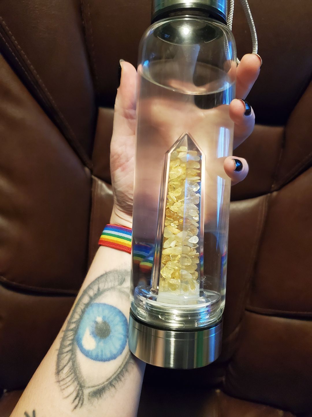 Customer photo review of Crystal Elixir Water Bottle