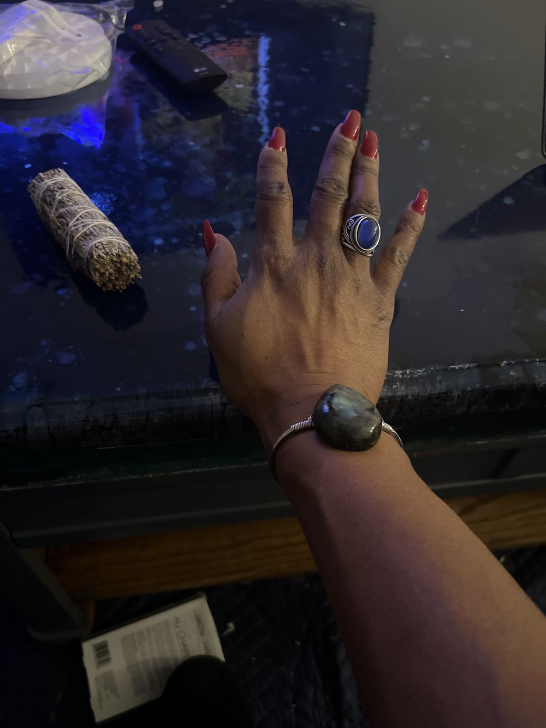 Customer photo review of Labradorite Crystal Teardrop Bracelet