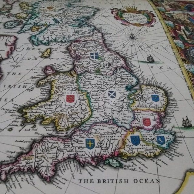 Customer photo review of Old Viking Map of Great Britain in 1645 by Jan Jansson - Anglo-Saxon Heptarchy In England, Scotland & Wales