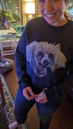 Customer photo review of Portrait Only Pet Custom Sweater