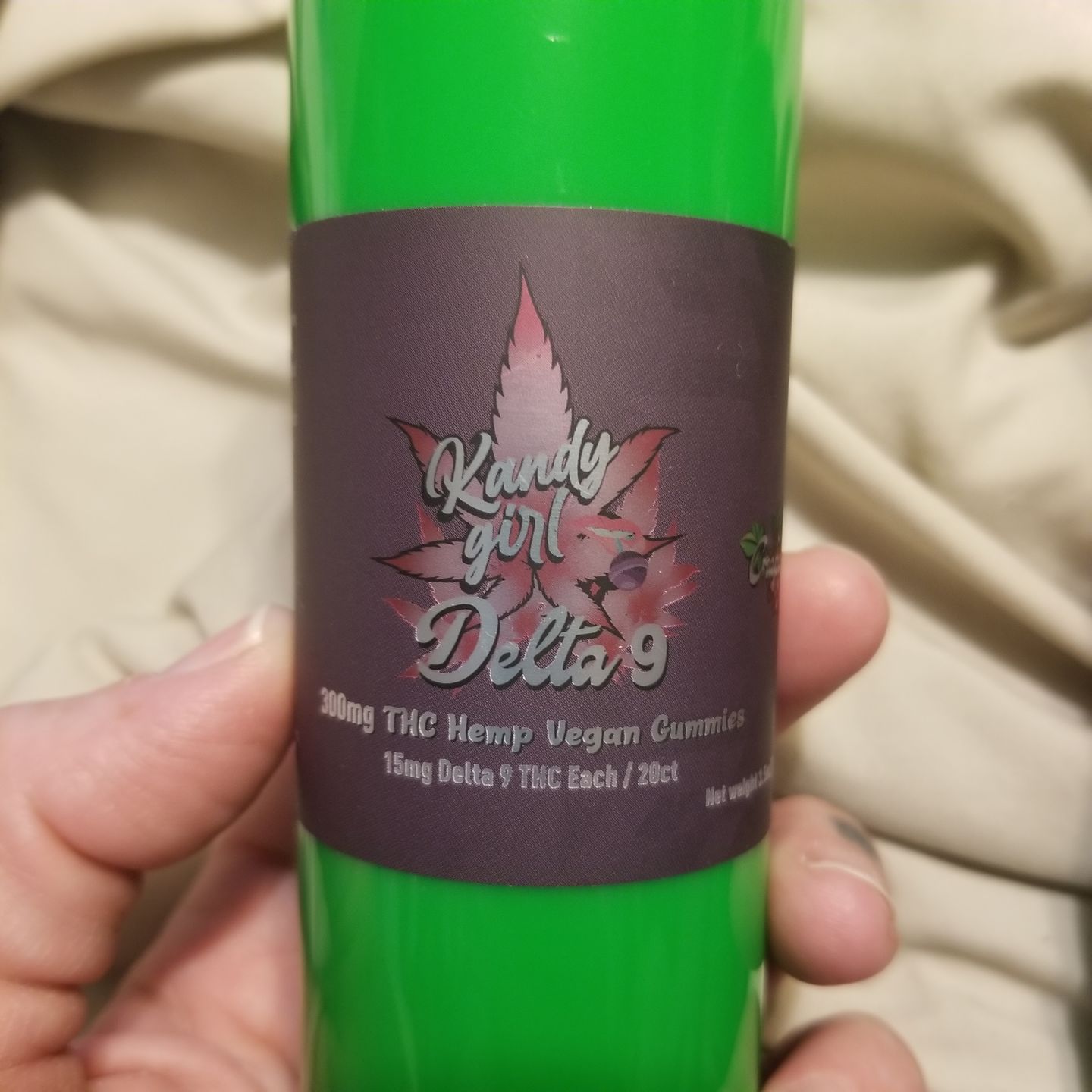 Customer photo review of Delta 9 THC Gummies Vegan Grape 300MG