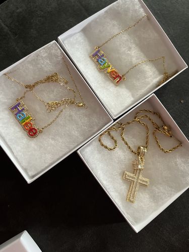 Customer photo review of Dainty Rainbow Custom Nameplate