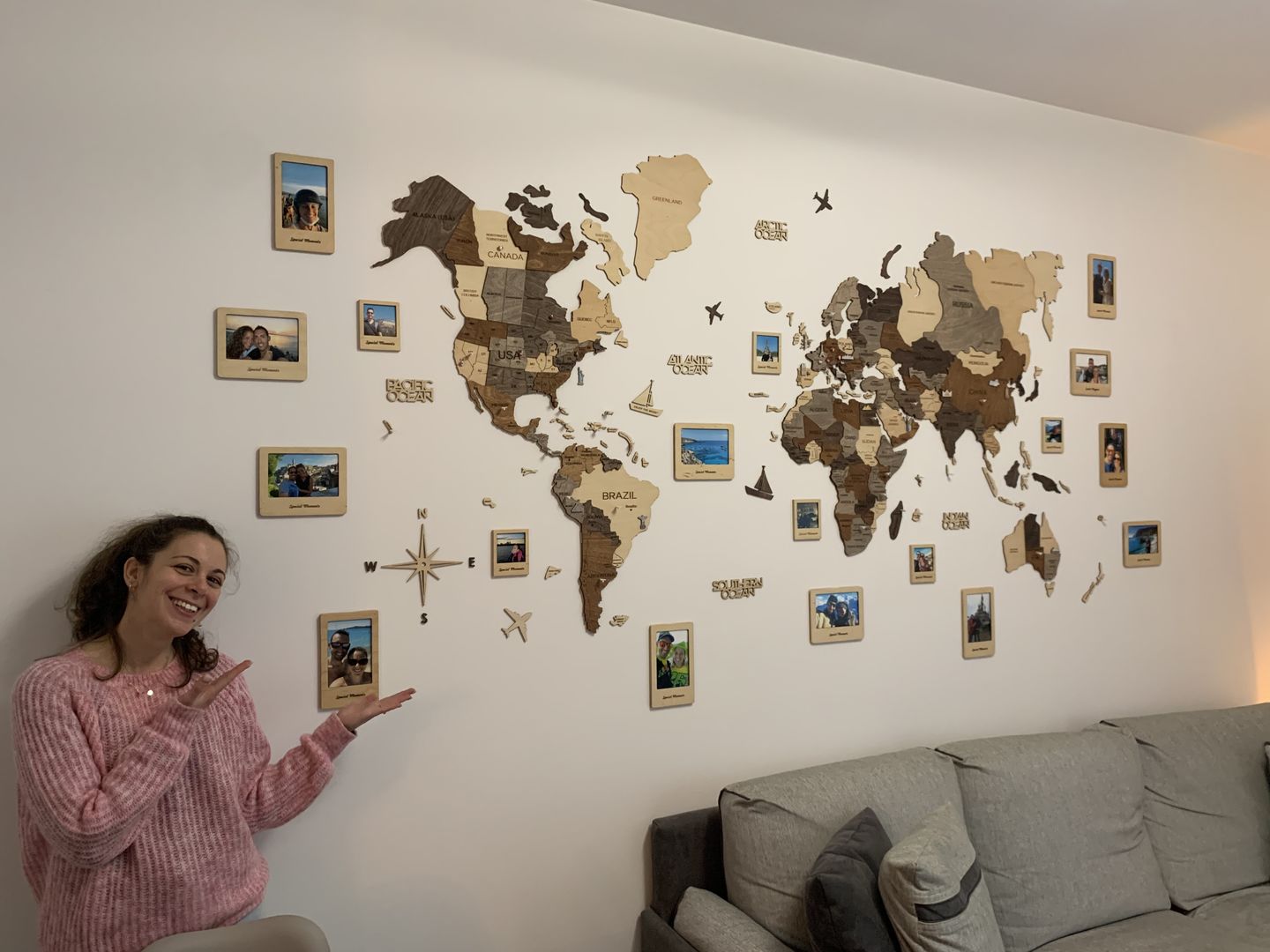 Customer photo review of Set of 9 Wooden Photo Frames