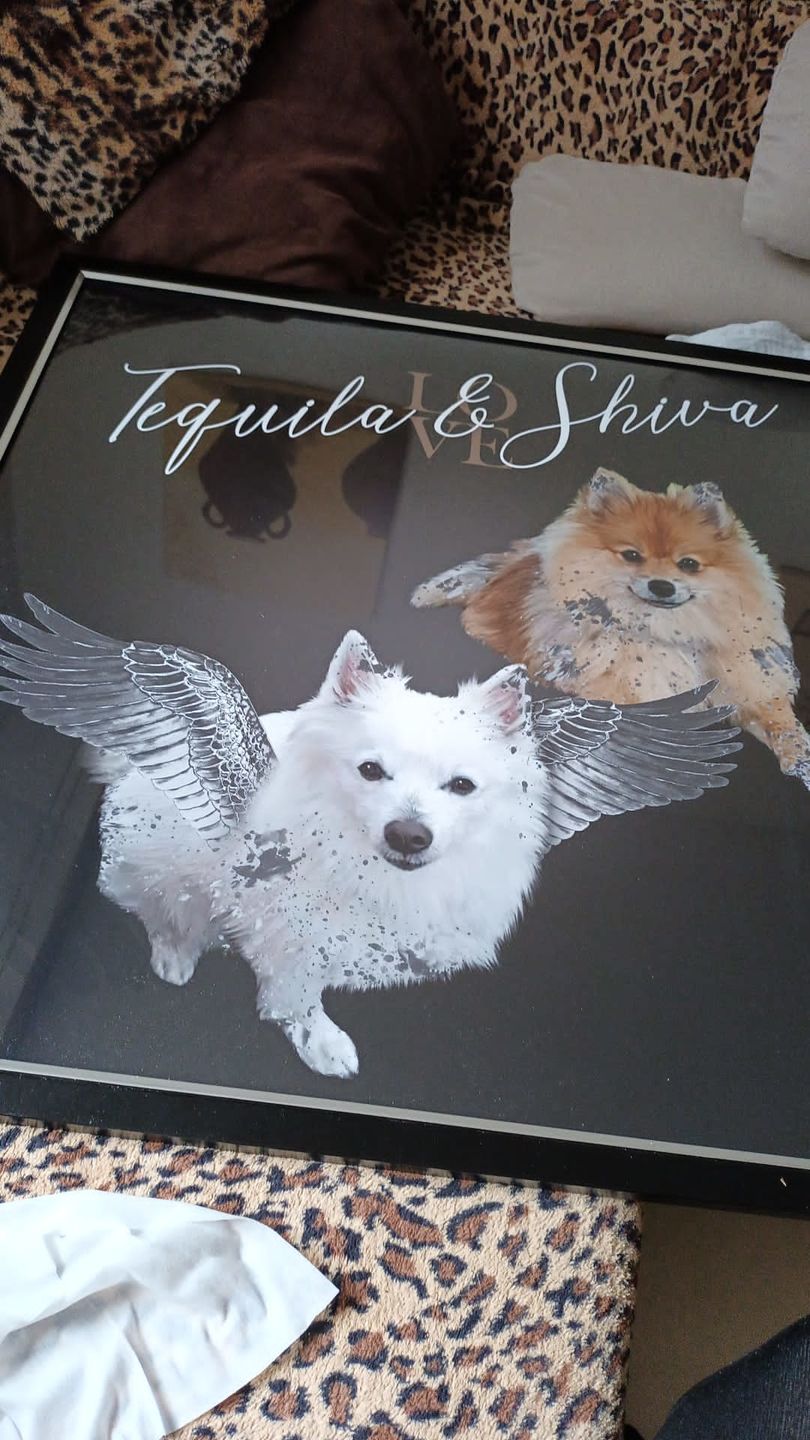 Customer photo review of Personalisiertes Portrait - Silberner Engel Stil