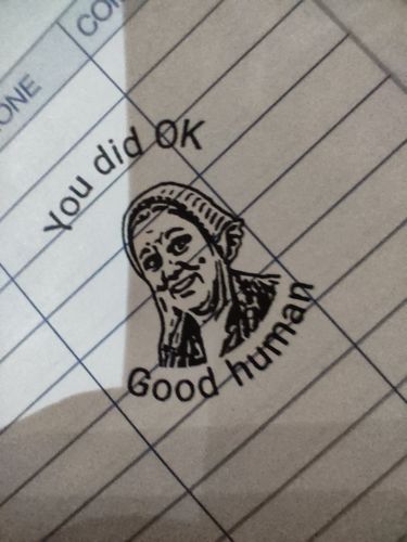 Customer photo review of Self-Inking Face Stamp