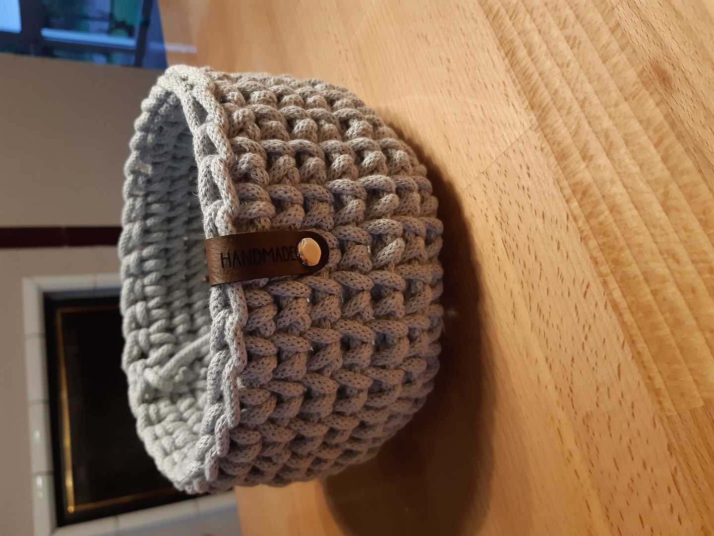 Customer photo review of Kunstleder Label HANDMADE für Häkelkörbe etc. - 90x15 mm - CS0018
