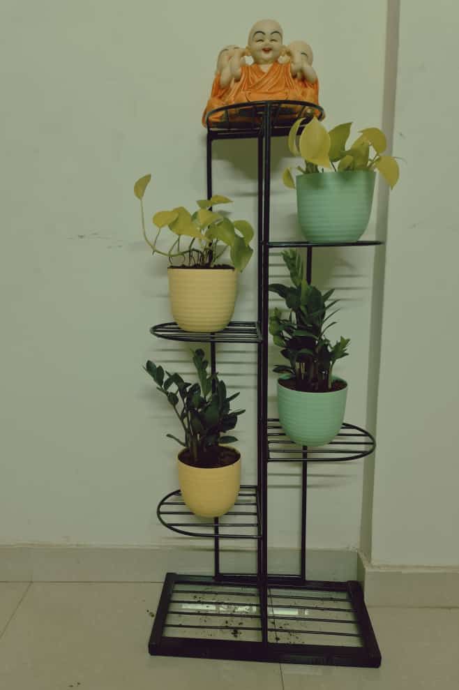 Customer photo review of Plant Stand Metal 6 Tier 7 Potted Multiple Flower Pot Holder Shelf Indoor Outdoor Planter Display Shelving Unit for Patio Garden Corner