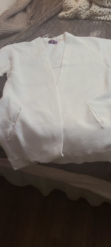 Customer photo review of Bridgette Cardigan Sweater in Ivory