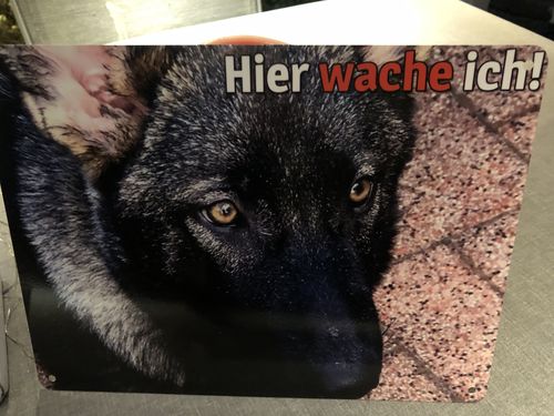 Customer photo review of Hunde-Türschild mit Foto & Wunschtext