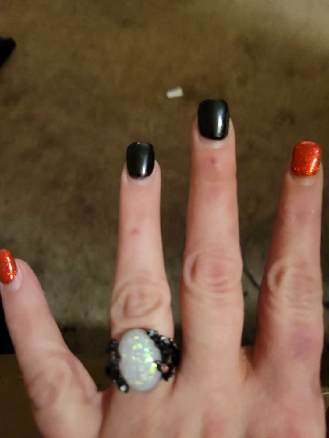 Customer photo review of Midnight Blossom Opal Crystal Ring