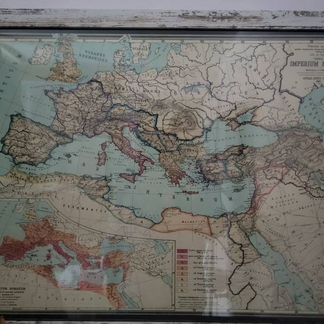 Customer photo review of Old Roman Empire World Map From 266BC to 305AD by Perthes & Kampen, 1889 - Rare Map of Byzantine, West and East Roman Empire & Roads