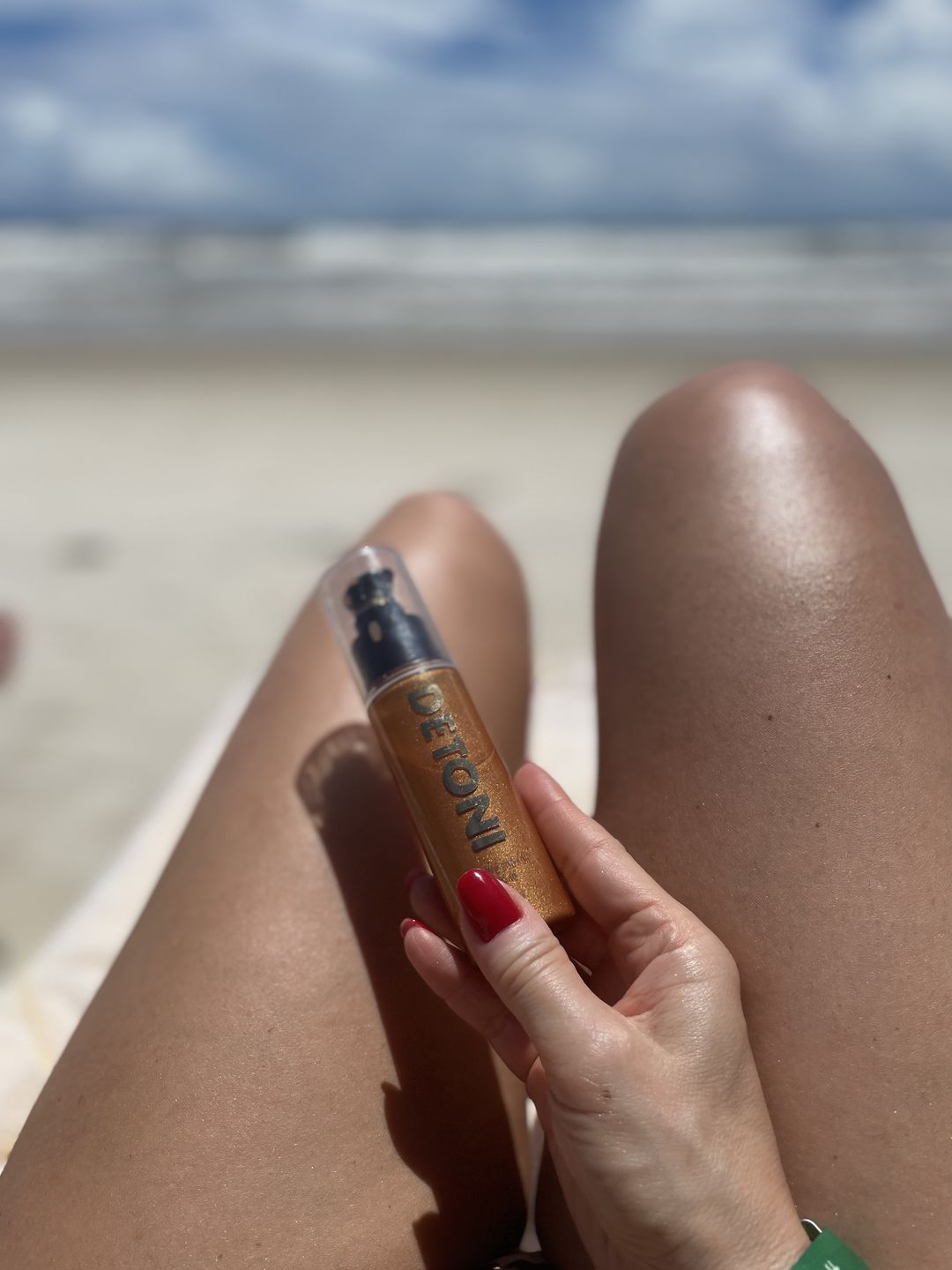 Customer photo review of SHIMMER BODY OIL