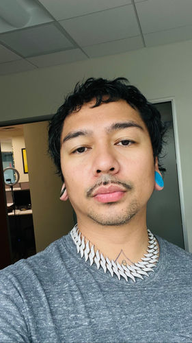Customer photo review of Spiked Diamond Prong Set Chain White Gold (29mm)
