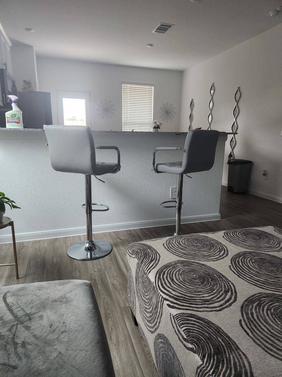 Customer photo review of Adjustable Square Bar Stools with Arm Rest (Set of 2)