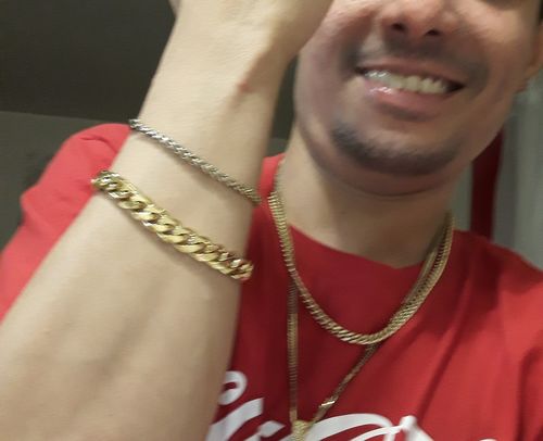 Customer photo review of 10mm 14K Gold IP Steel Miami Cuban Bracelet
