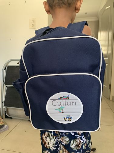 Customer photo review of Kiddies Backpack - Blue