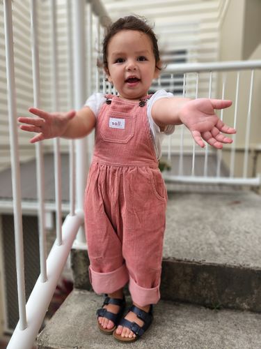 Customer photo review of Corduroy Soll Overalls - Blush