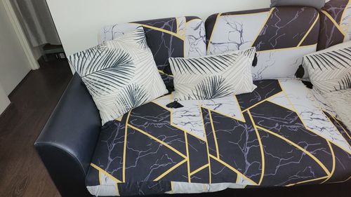 Customer photo review of HOUSSES À MOTIFS POUR COUSSIN D'ASSISE DE CANAPÉ D'ANGLE