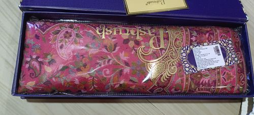 Customer photo review of Pashtush women faux pashmina shawl, ethnic weave design, multi color