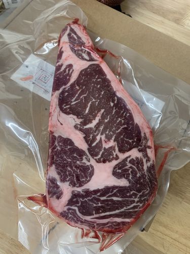 Customer photo review of Halal Ribeye Steak - Boneless
