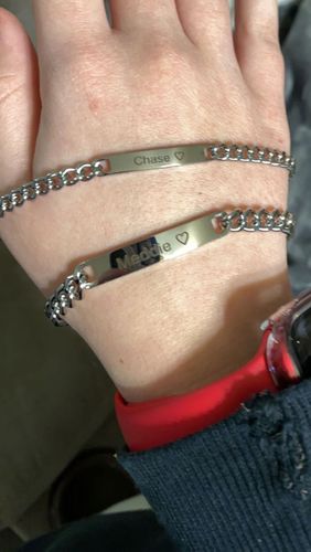 Customer photo review of Engraved Bracelet Set - W/ Eternal Rose Box
