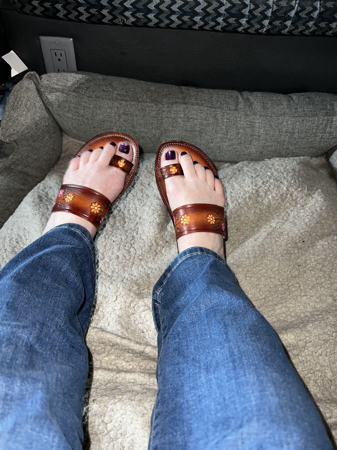 Customer photo review of Boho Flower Power Sandals