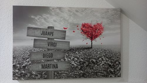Customer photo review of Lienzo Árbol Corazón con Nombres Personalizados