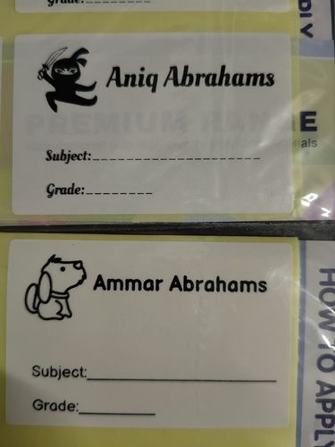 Customer photo review of Book Labels