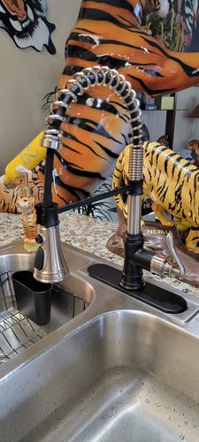 Customer photo review of Pull-Down Sprayer 3 Spray Kitchen Faucet Brushed Bronze