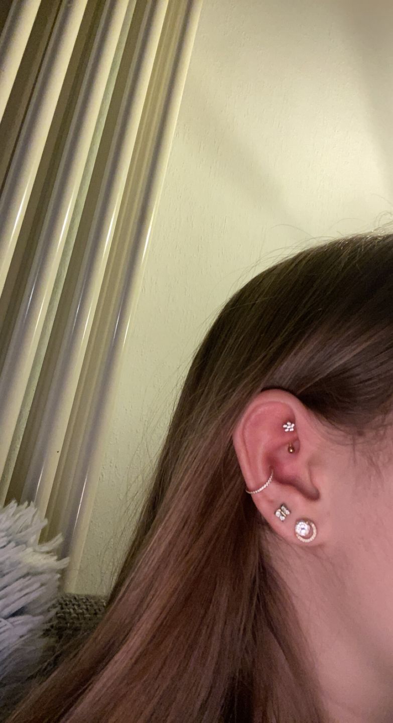 Customer photo review of Flower Rook Piercing | Chirurgenstahl