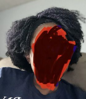 Customer photo review of Mary Afro Kinky Curly Human Hair Headband Wig