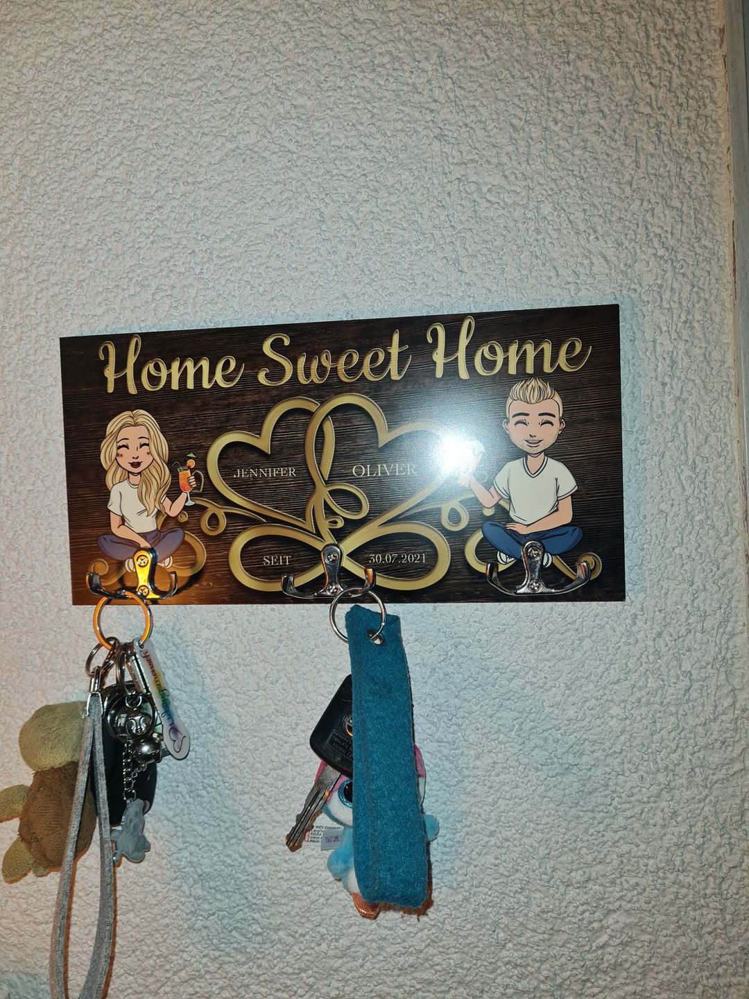 Customer photo review of Home sweet home - Paar-Schlüsselbrett