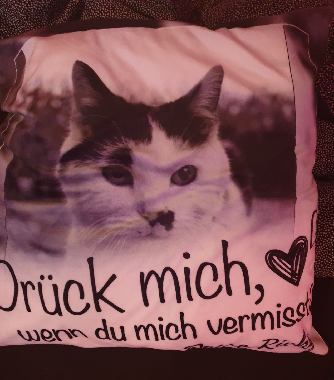 Customer photo review of Wenn du mich vermisst - Paar-Kissen