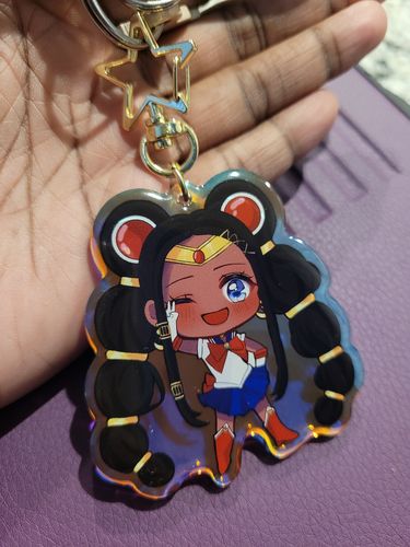 Customer photo review of Black Sailor Moon Colorful Keychain