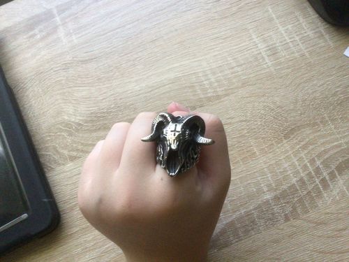 Customer photo review of Cross Ram Skull Ring