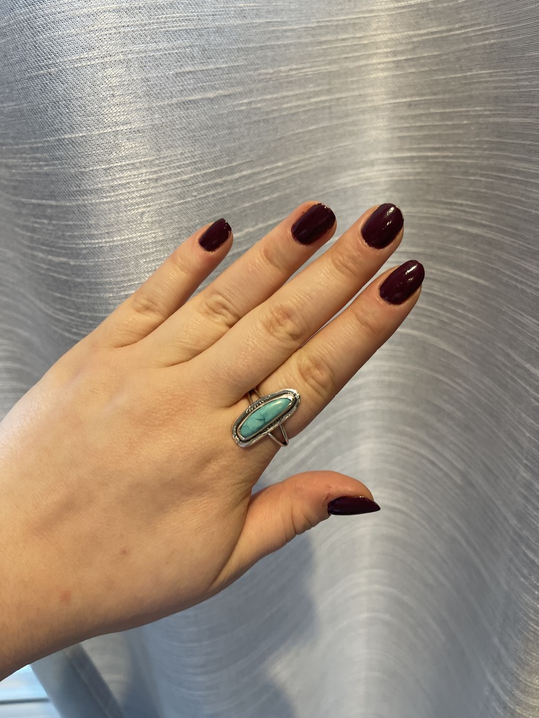 Customer photo review of Southwestern Style Authentic Turquoise Ring Sterling Silver