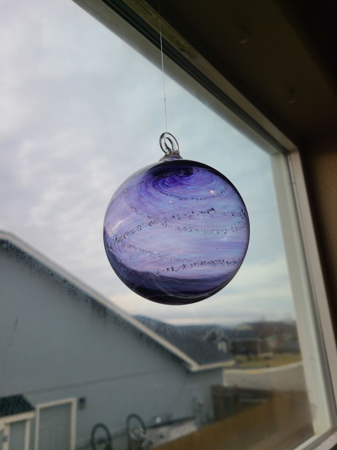 Customer photo review of Glass Christmas Ornament with Cremation Ashes