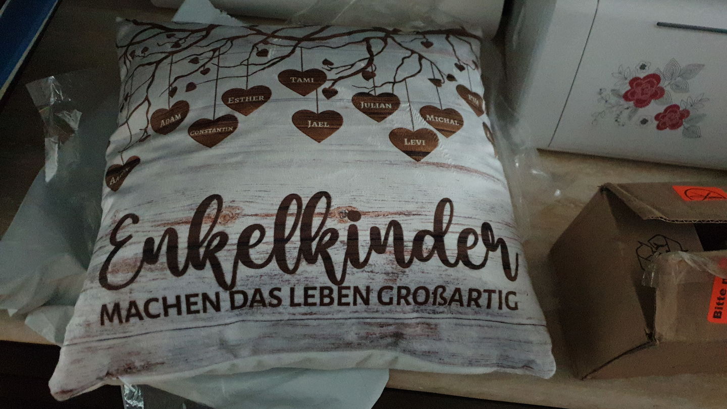 Customer photo review of Meine Enkelkinder - Großeltern-Kissen