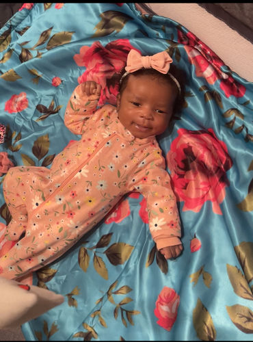 Customer photo review of Satin Baby Blanket