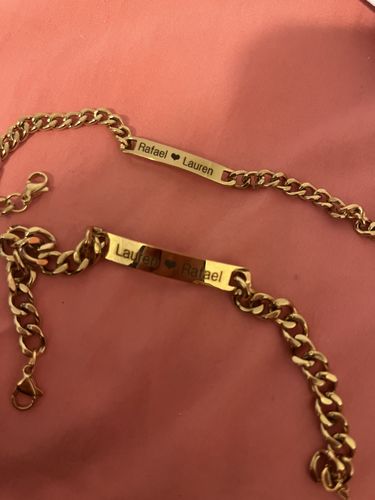 Customer photo review of Engraved Bracelet Set - W/ Eternal Rose Box