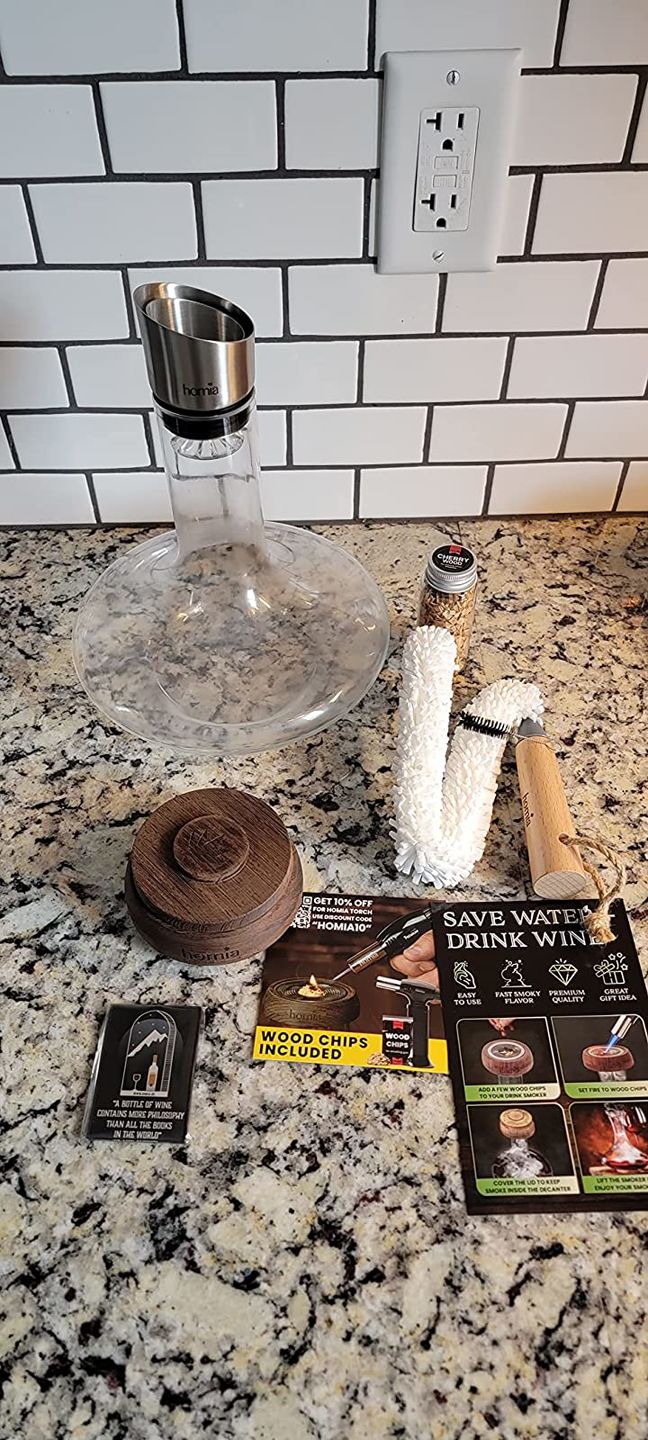Customer photo review of 2 in 1 Decanter Set With Drink Smoker
