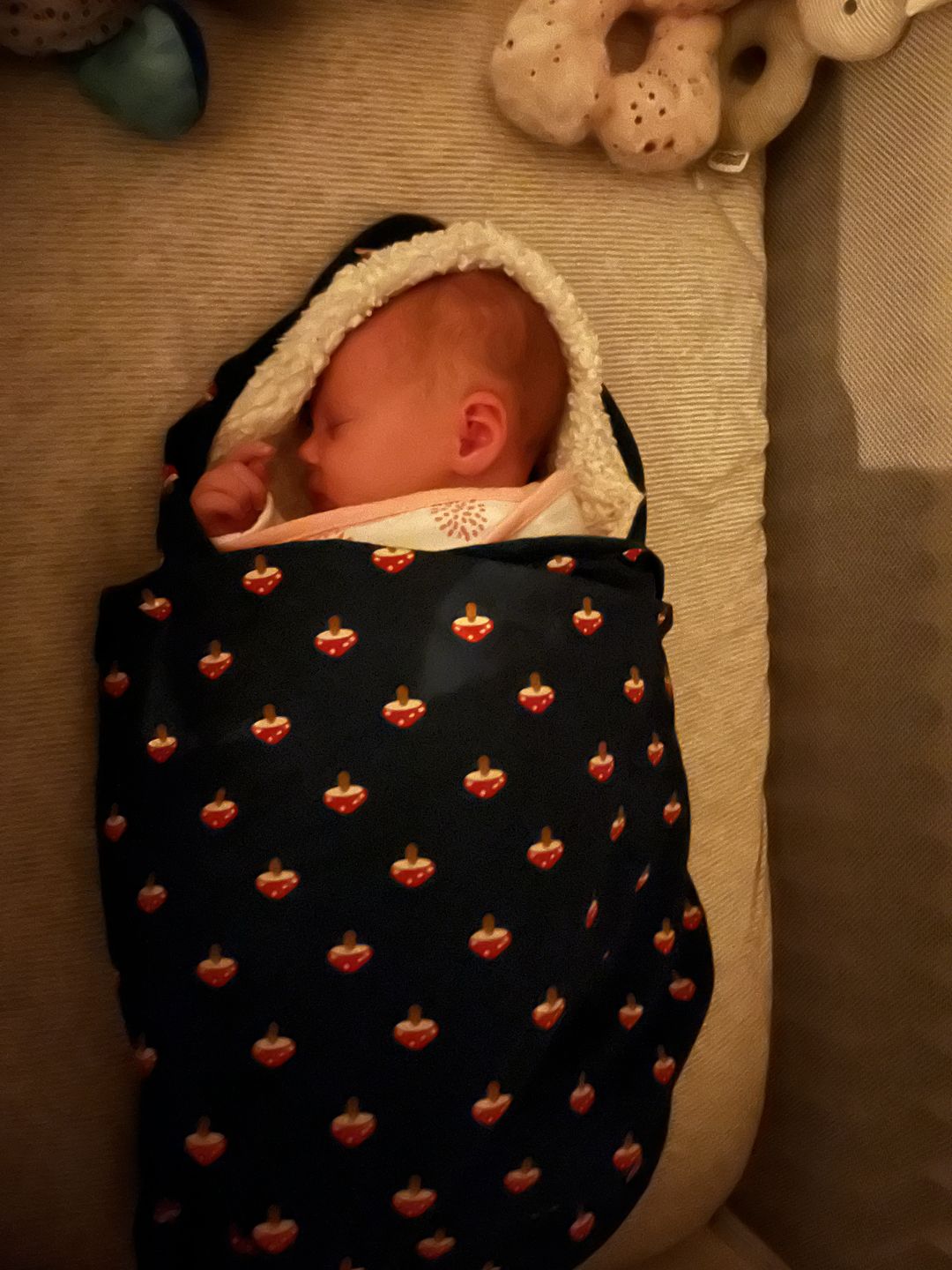 Customer photo review of Little Toadstools Sherpa Baby Blanket