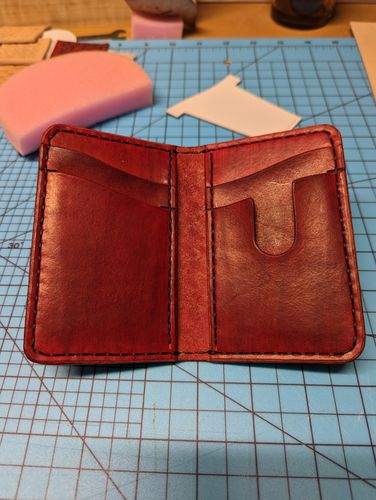 Customer photo review of No.52 | Leather Vertical Wallet (Digital Pattern)