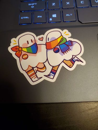 Customer photo review of Pride Parade Ghost Stickers!